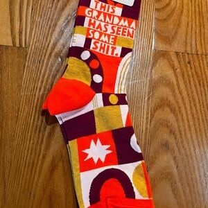 Blue Q Bold Orange and Purple Socks